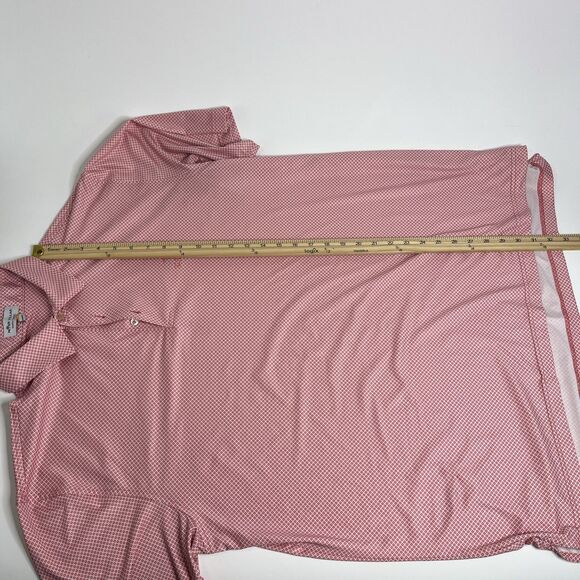 Peter Millar Summer Comfort Polo Men’s XL Pink Blue Geo Dot Performance Shirt - Picture 7 of 9